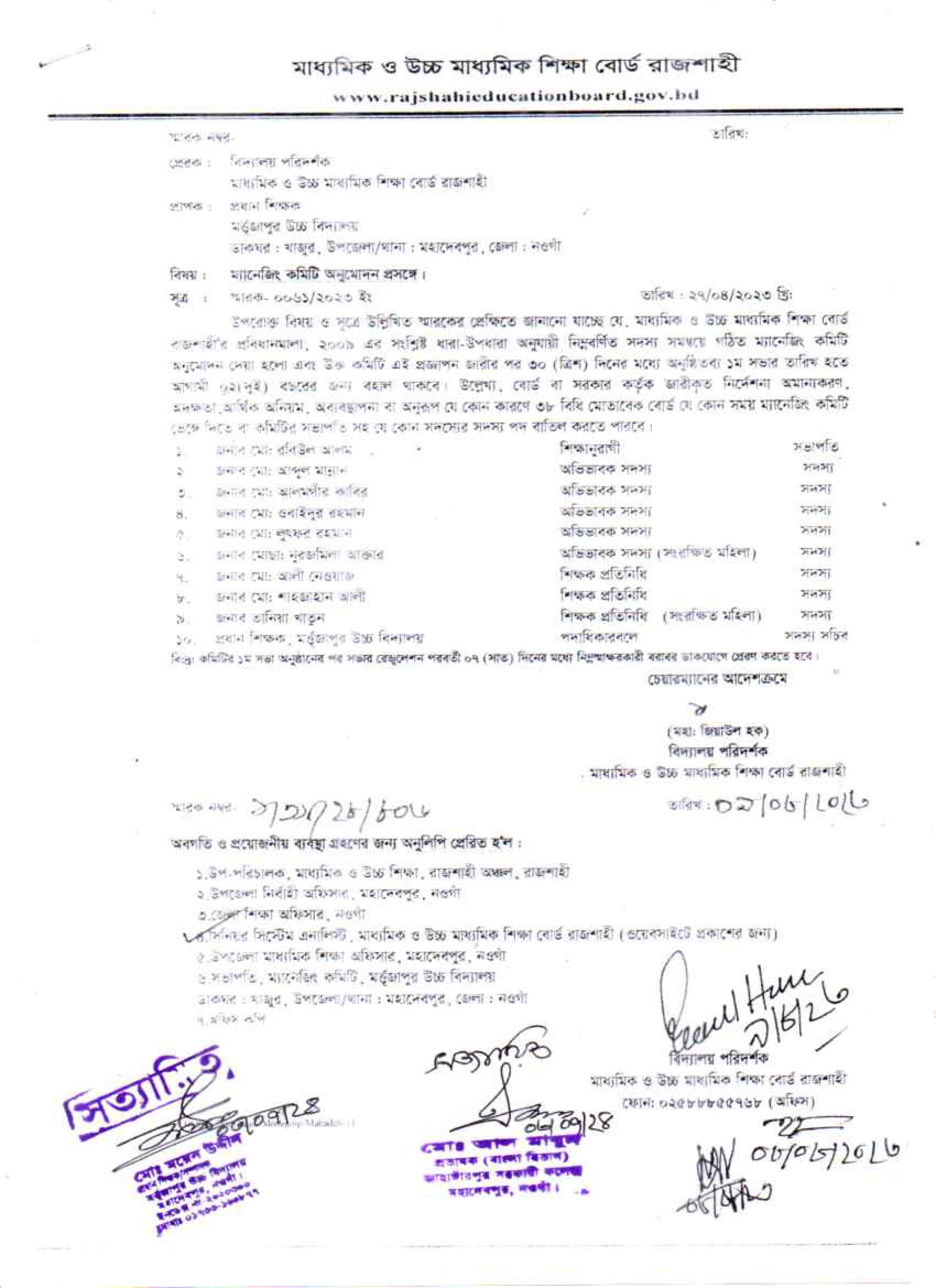 শিবগঞ্জ উচ্চ বিদ্যালয়ের অভিযোগ নিষ্পত্তি/আপীল কর্মকর্তার তথ্য